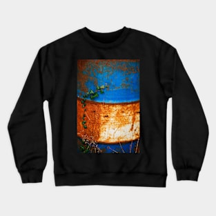 Ivy Against Blue and White Rusted Oil Drum Crewneck Sweatshirt